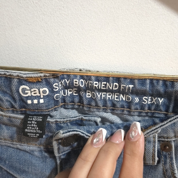 Gap | Light Blue Distressed Women's Boyfriend Jeans - Picture 6 of 11